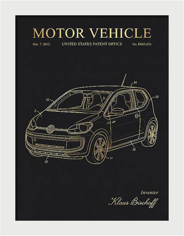 Motor Vehicle Vw Up! Gold Patent Usd683656s1