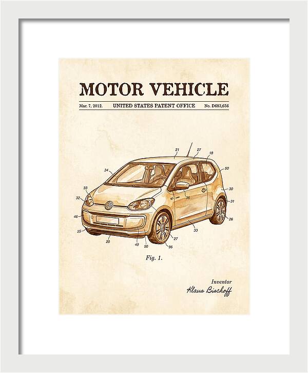 Motor Vehicle Vw Up! Watercolor Patent Usd683656s1