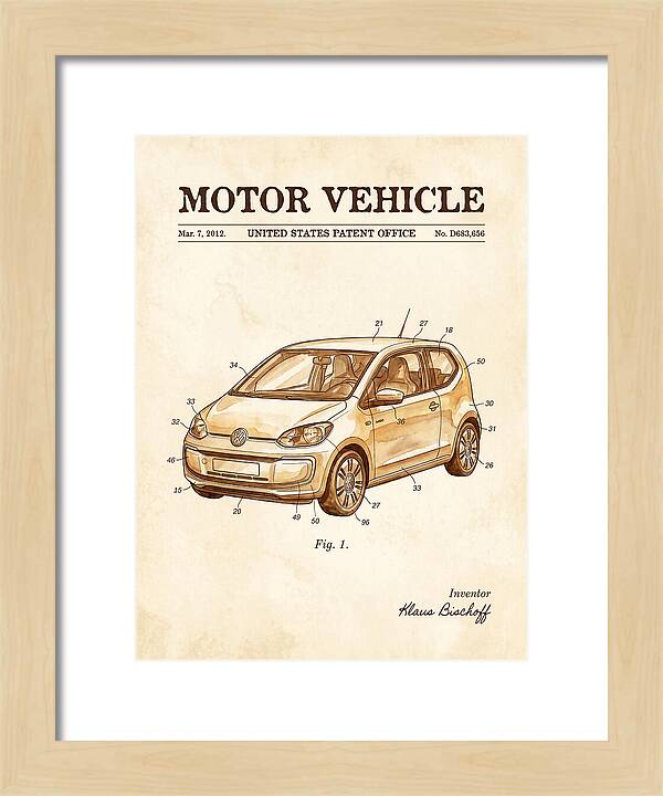 Motor Vehicle Vw Up! Watercolor Patent Usd683656s1