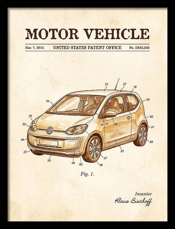 Motor Vehicle Vw Up! Watercolor Patent Usd683656s1