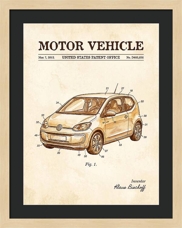 Motor Vehicle Vw Up! Watercolor Patent Usd683656s1