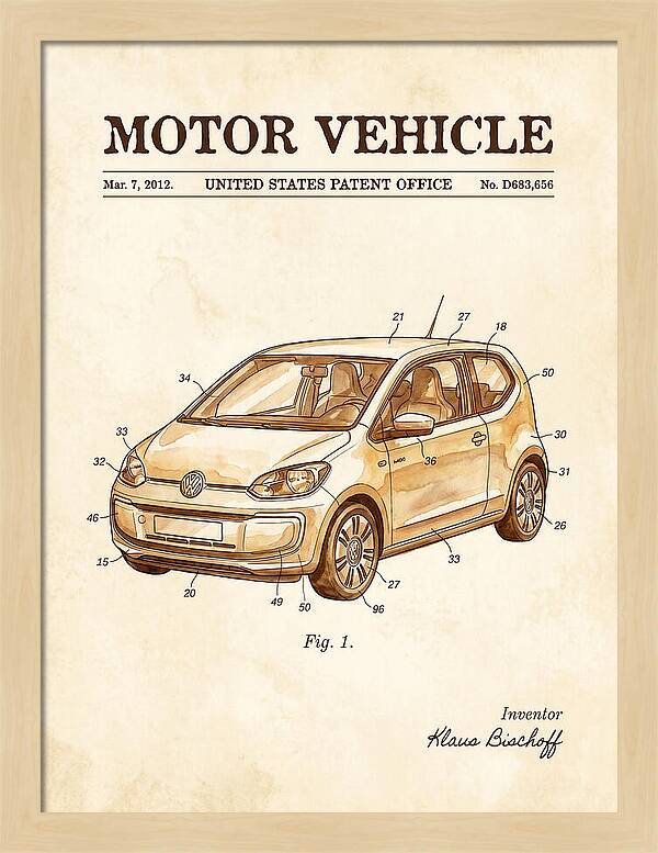 Motor Vehicle Vw Up! Watercolor Patent Usd683656s1