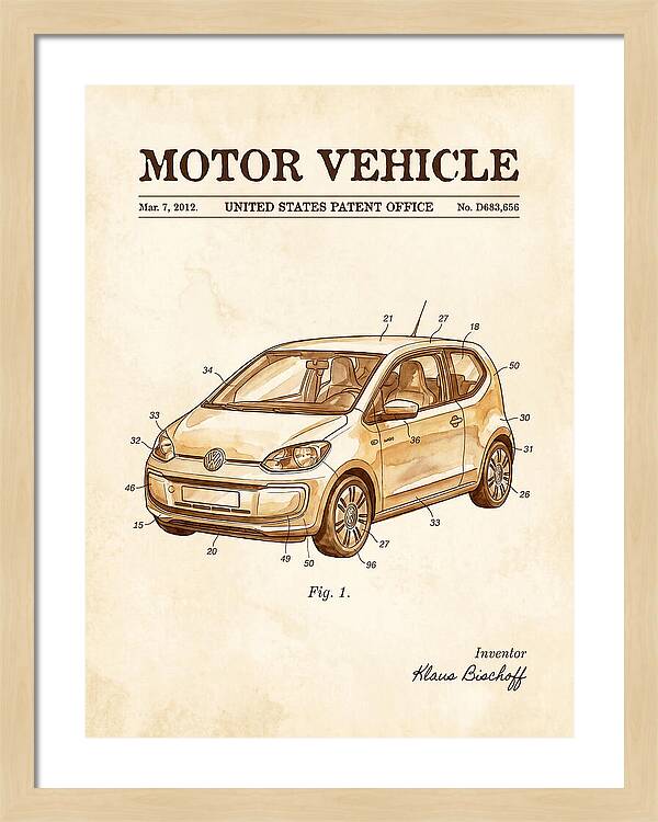 Motor Vehicle Vw Up! Watercolor Patent Usd683656s1