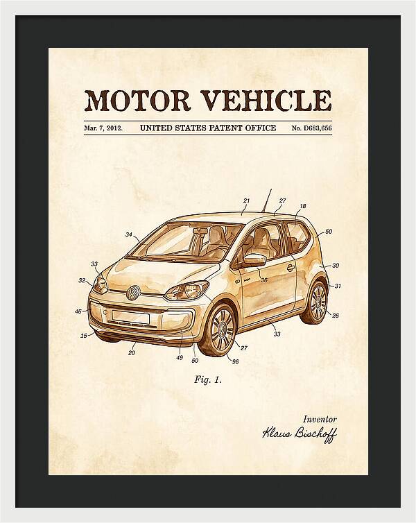 Motor Vehicle Vw Up! Watercolor Patent Usd683656s1