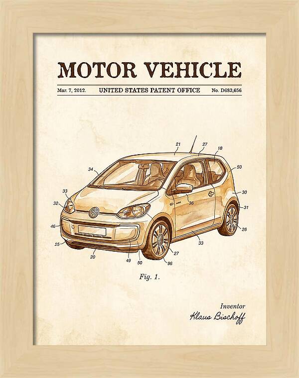 Motor Vehicle Vw Up! Watercolor Patent Usd683656s1
