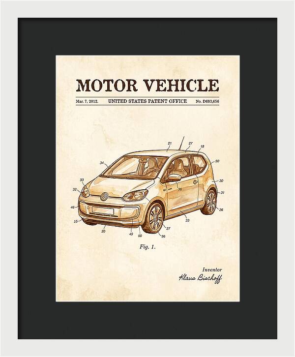 Motor Vehicle Vw Up! Watercolor Patent Usd683656s1