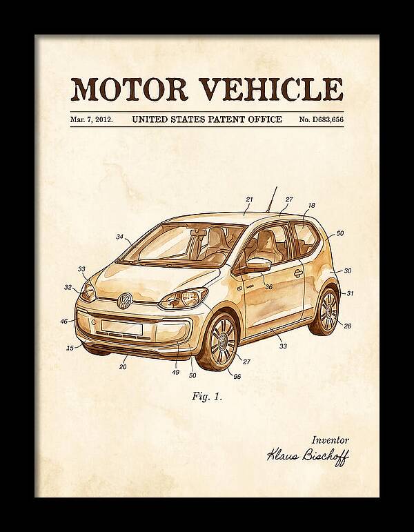 Motor Vehicle Vw Up! Watercolor Patent Usd683656s1