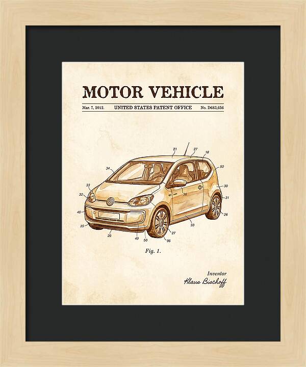 Motor Vehicle Vw Up! Watercolor Patent Usd683656s1