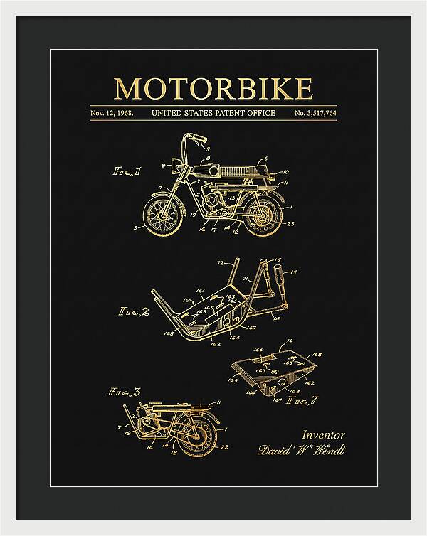 Motorbike Minibike Gold Patent Us3517764a