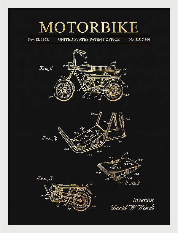 Motorbike Minibike Gold Patent Us3517764a