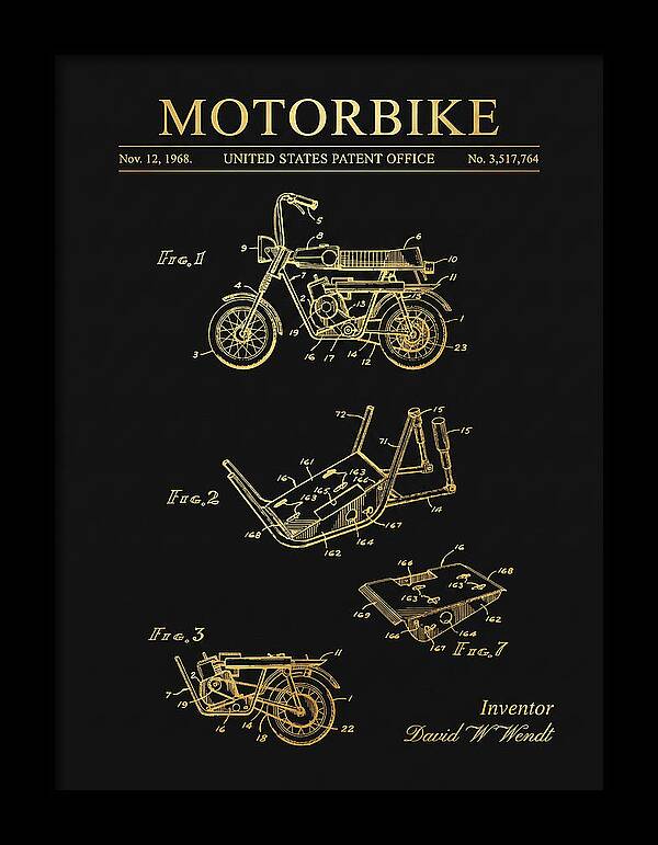 Motorbike Minibike Gold Patent Us3517764a