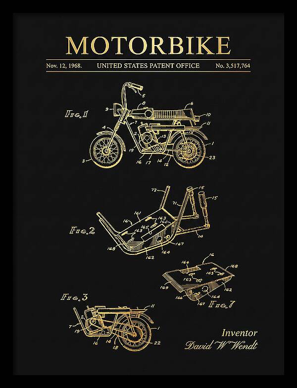 Motorbike Minibike Gold Patent Us3517764a