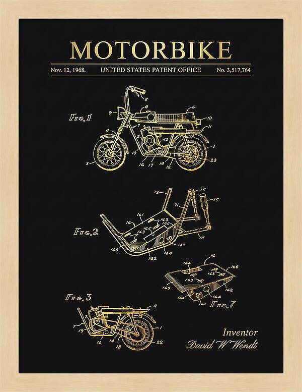 Motorbike Minibike Gold Patent Us3517764a