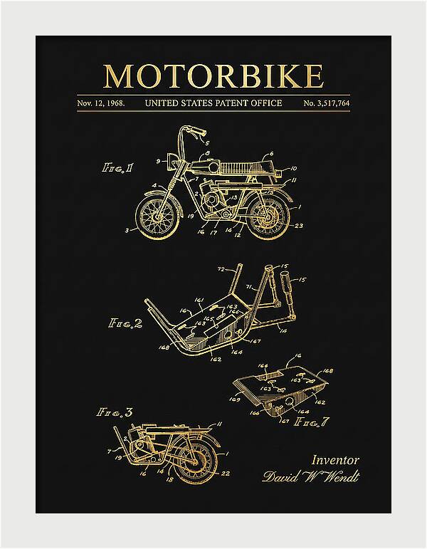 Motorbike Minibike Gold Patent Us3517764a