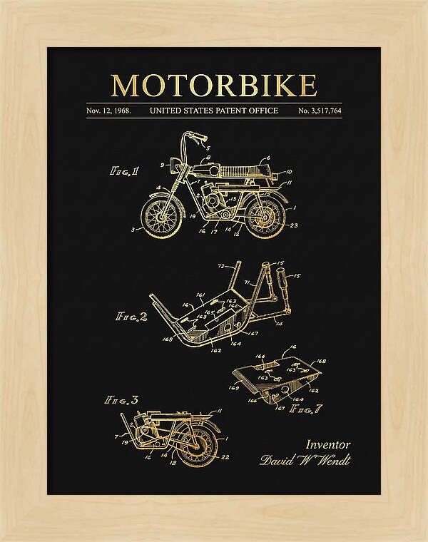 Motorbike Minibike Gold Patent Us3517764a