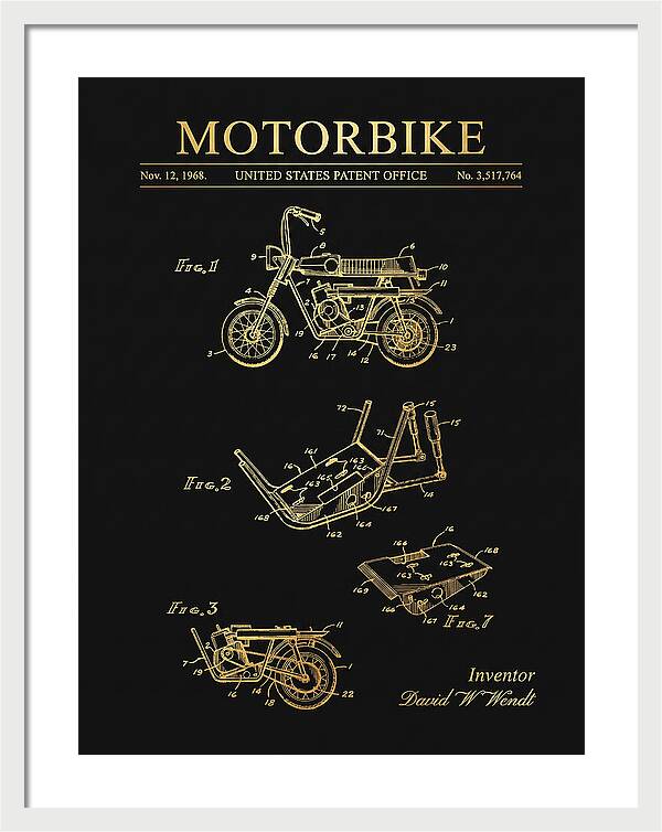 Motorbike Minibike Gold Patent Us3517764a