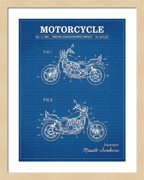Motorcycle Blueprint Patent Usd274421s