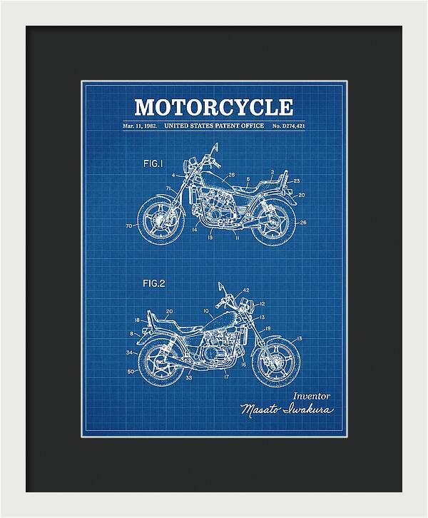 Motorcycle Blueprint Patent Usd274421s
