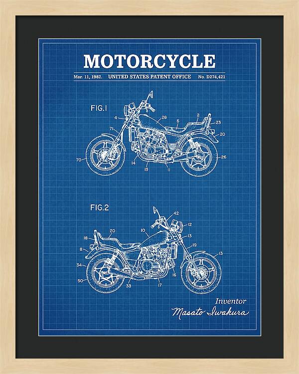 Motorcycle Blueprint Patent Usd274421s