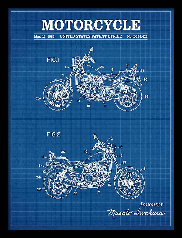 Motorcycle Blueprint Patent Usd274421s