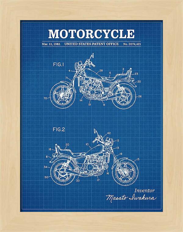 Motorcycle Blueprint Patent Usd274421s