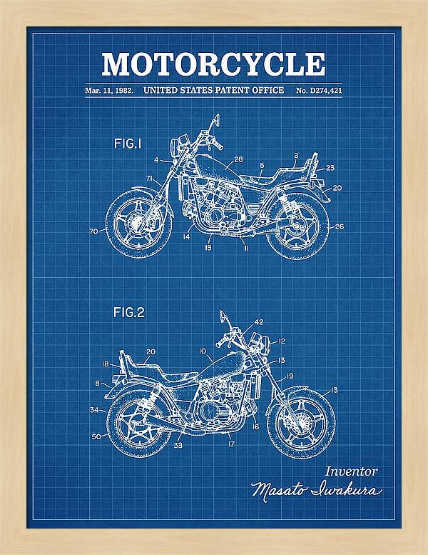 Motorcycle Blueprint Patent Usd274421s