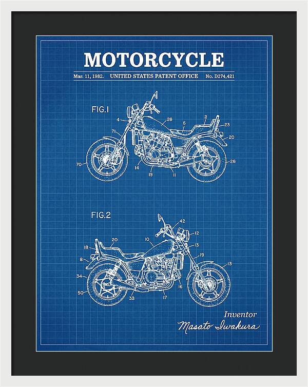 Motorcycle Blueprint Patent Usd274421s