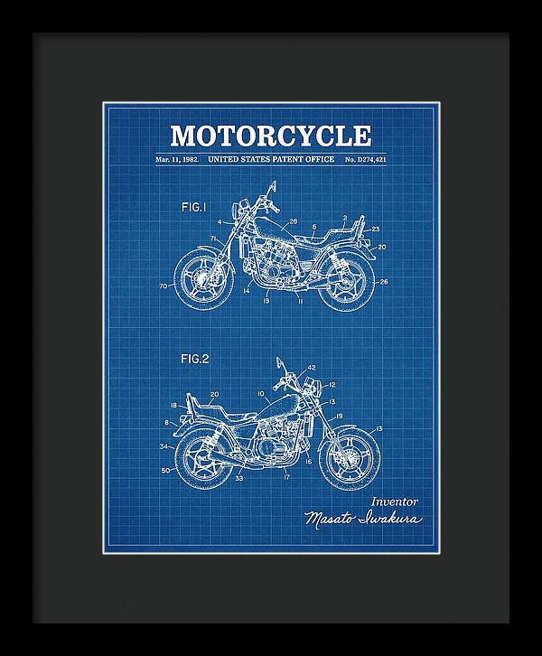 Motorcycle Blueprint Patent Usd274421s
