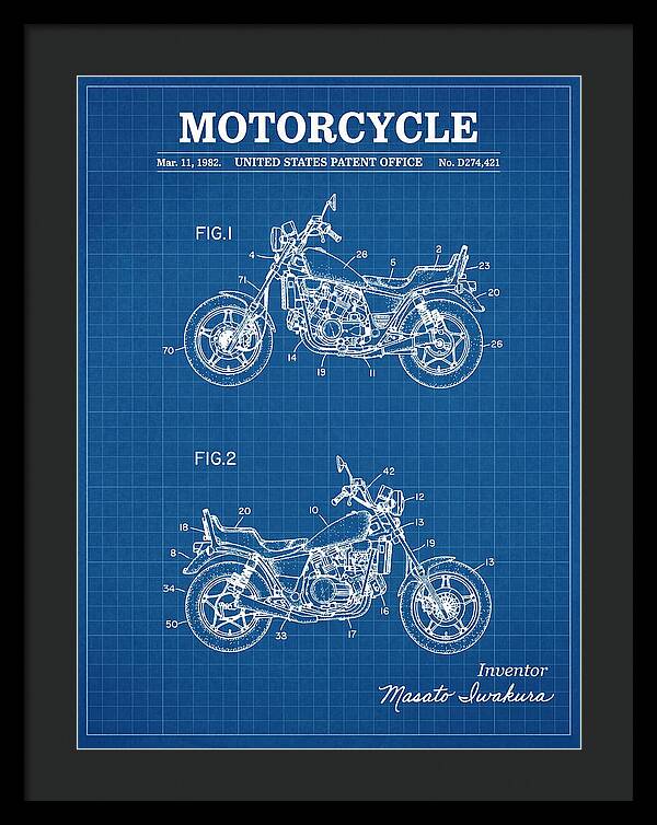 Motorcycle Blueprint Patent Usd274421s