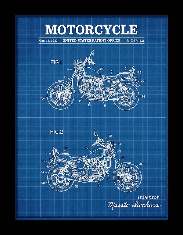 Motorcycle Blueprint Patent Usd274421s