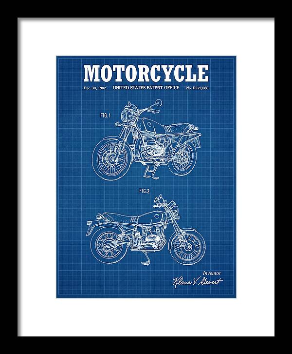 Motorcycle Bmw R Series Blueprint Patent Usd279086s