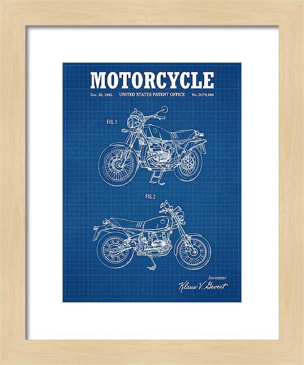 Motorcycle Bmw R Series Blueprint Patent Usd279086s