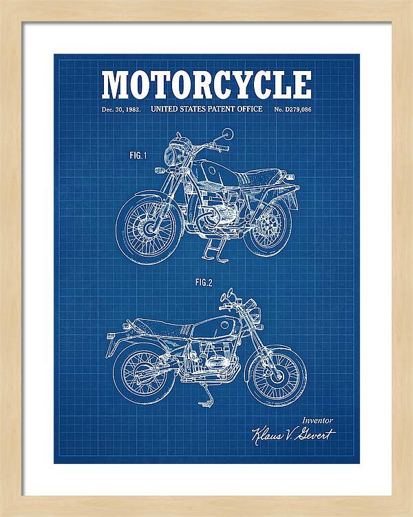 Motorcycle Bmw R Series Blueprint Patent Usd279086s