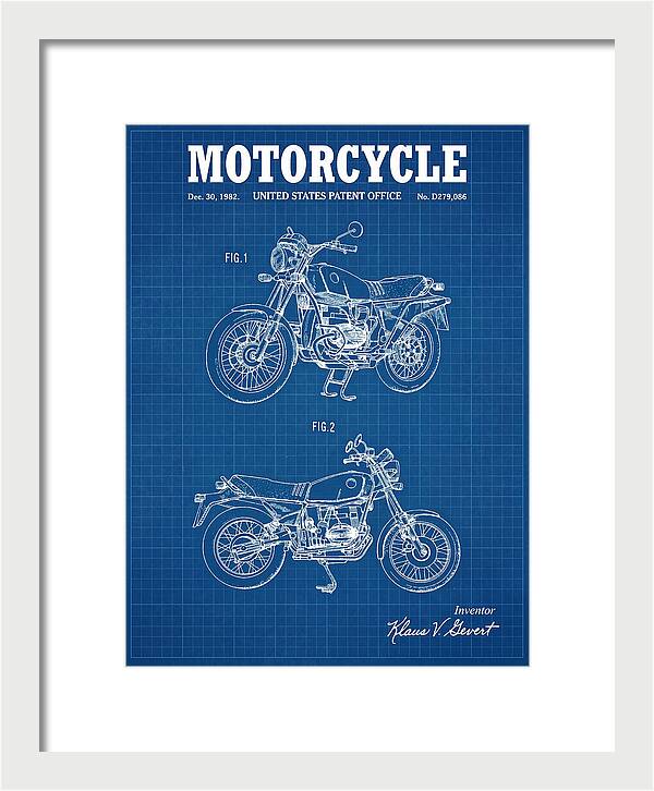 Motorcycle Bmw R Series Blueprint Patent Usd279086s