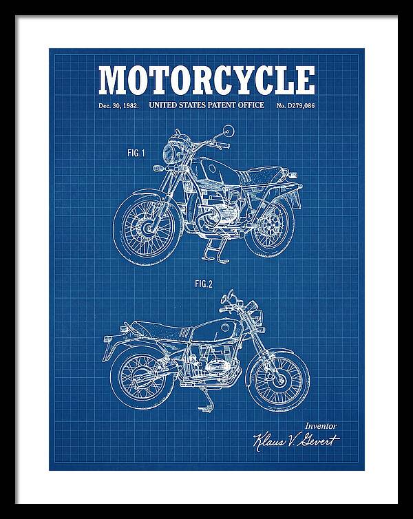 Motorcycle Bmw R Series Blueprint Patent Usd279086s