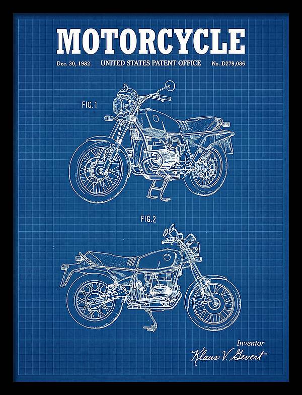 Motorcycle Bmw R Series Blueprint Patent Usd279086s