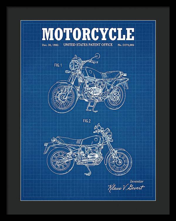 Motorcycle Bmw R Series Blueprint Patent Usd279086s