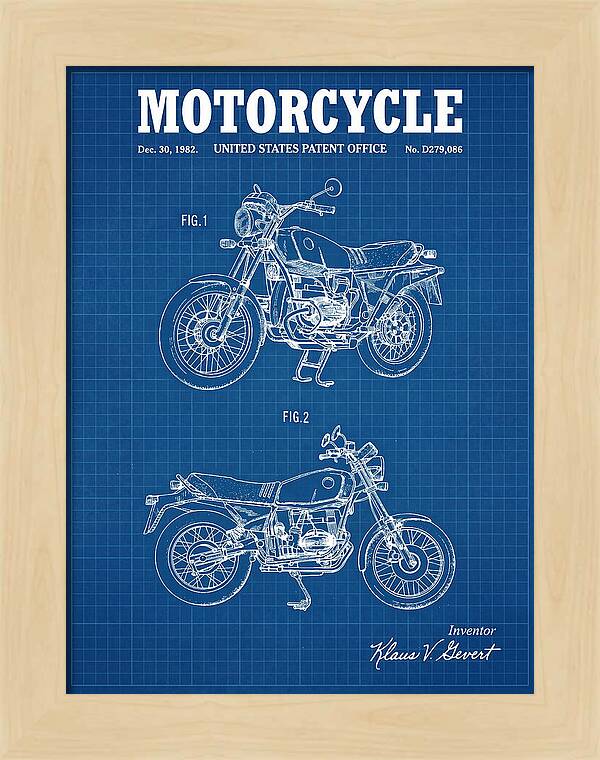 Motorcycle Bmw R Series Blueprint Patent Usd279086s