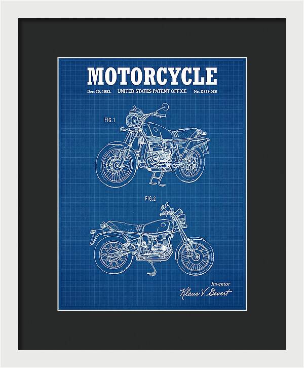 Motorcycle Bmw R Series Blueprint Patent Usd279086s