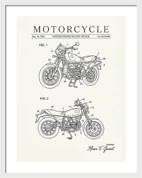 Motorcycle Bmw R Series Minimalist Patent Usd279086s