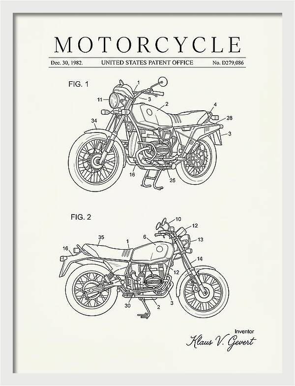 Motorcycle Bmw R Series Minimalist Patent Usd279086s