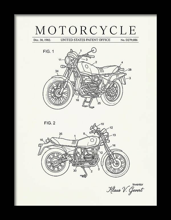 Motorcycle Bmw R Series Minimalist Patent Usd279086s