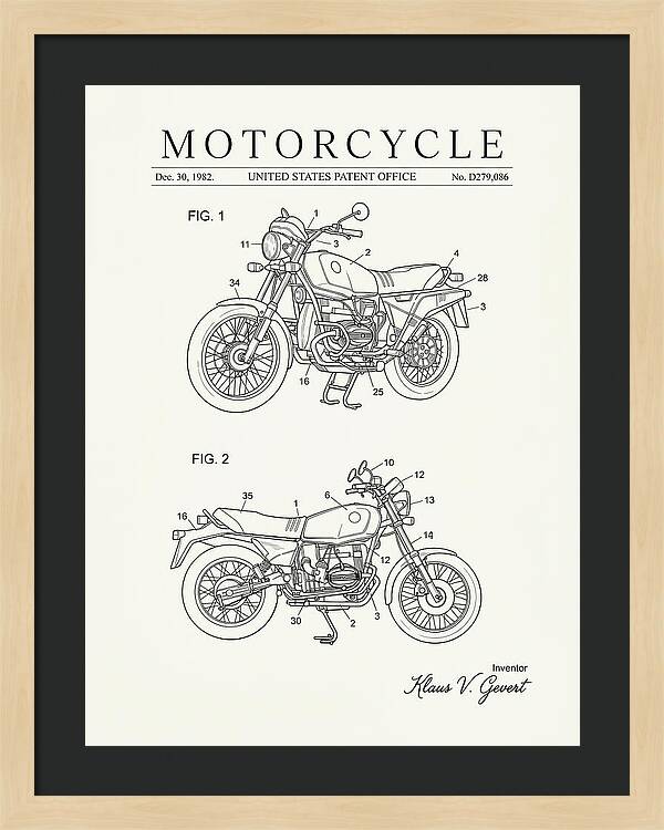 Motorcycle Bmw R Series Minimalist Patent Usd279086s