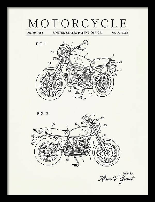 Motorcycle Bmw R Series Minimalist Patent Usd279086s