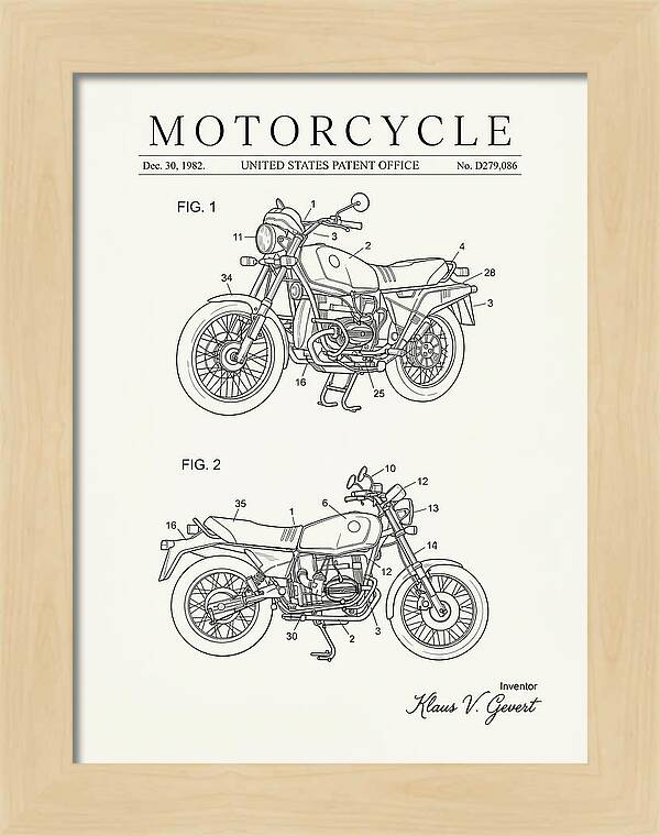 Motorcycle Bmw R Series Minimalist Patent Usd279086s