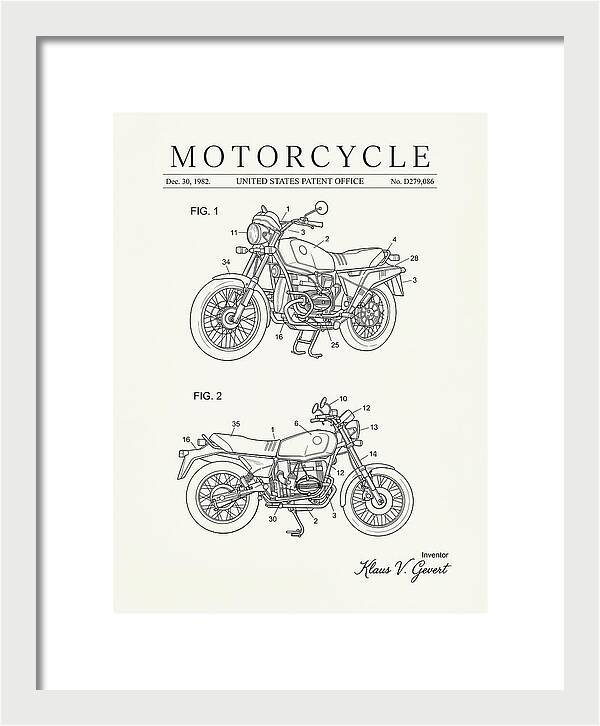 Motorcycle Bmw R Series Minimalist Patent Usd279086s