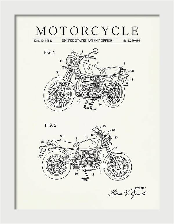 Motorcycle Bmw R Series Minimalist Patent Usd279086s