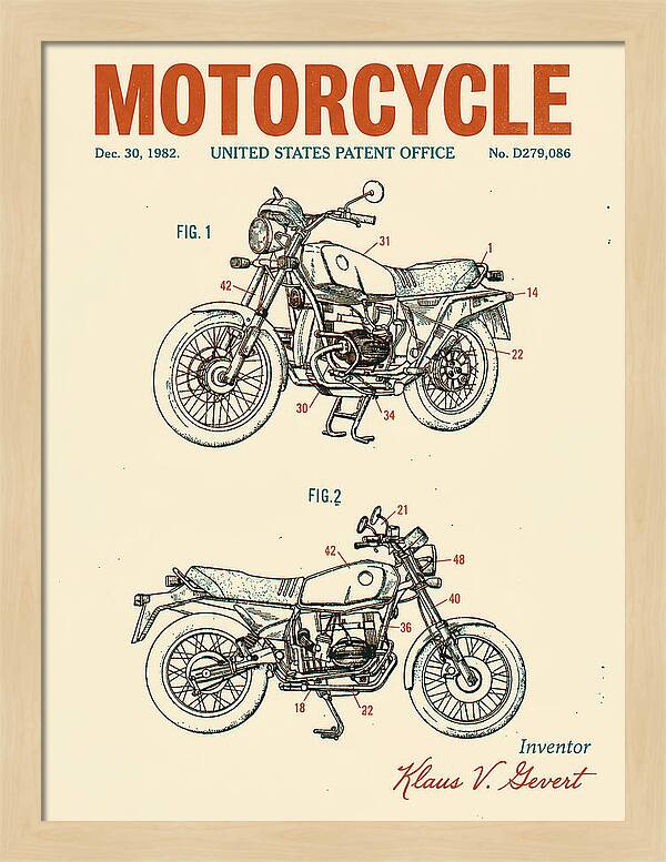 Motorcycle Bmw R Series Retro Patent Usd279086s