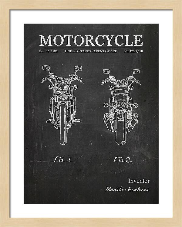Motorcycle Chalkboard Patent Usd299710s