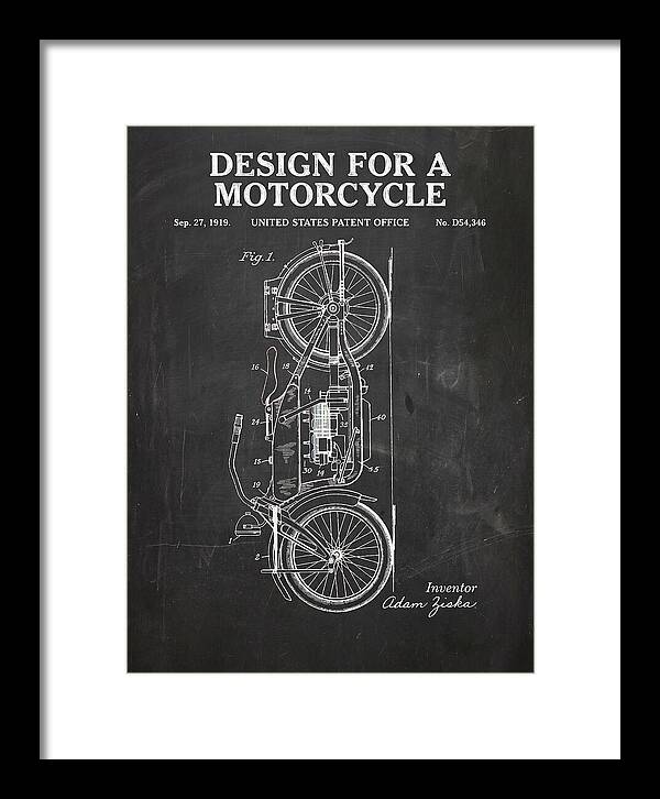 Motorcycle Chalkboard Patent Usd54346s